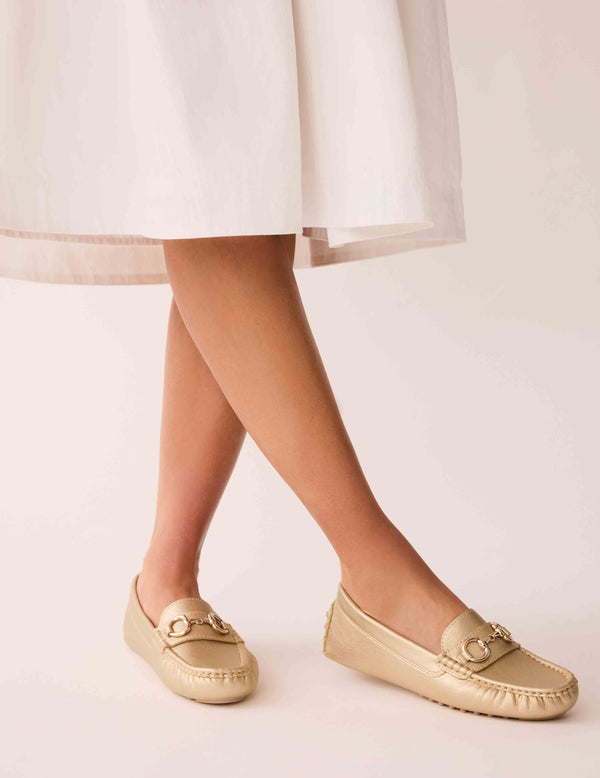 anne klein Chrystie Moccasin Gold