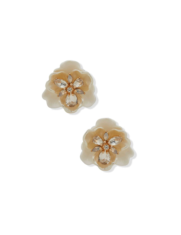 anne klein Clipped Flower Button Earring