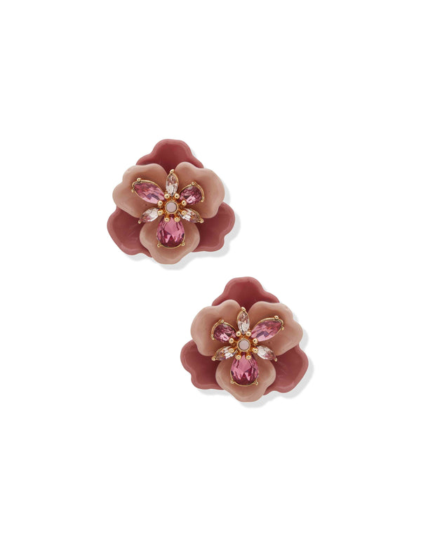 anne klein Clipped Flower Button Earring