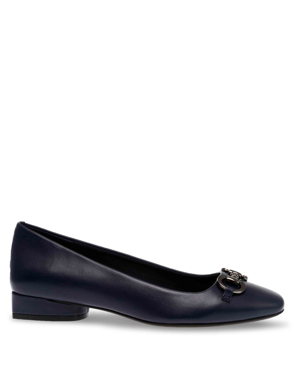Anne Klein Cora Flat Navy Smooth