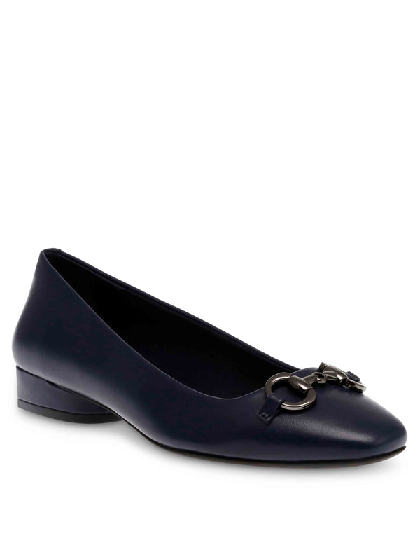 anne klein Cora Flat Navy Smooth