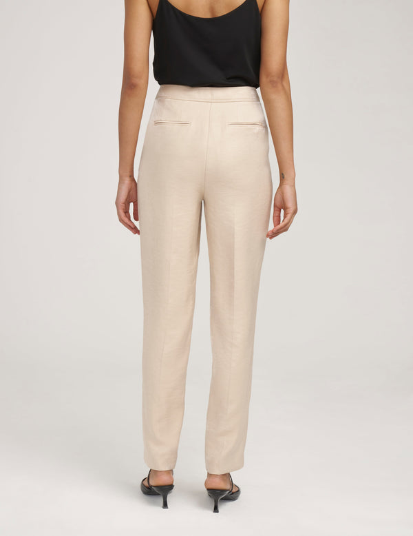 Anne Klein Cotton Side Zip Pant- Sale LIGHT COFFEE