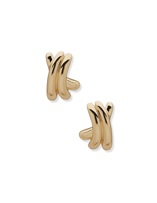anne klein Criss Cross Button Earring