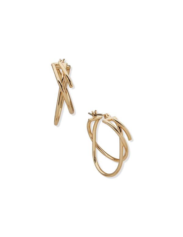 anne klein Criss Cross Hoop Earring