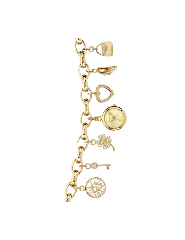 anne klein Crystal Accented Charm Bracelet Watch