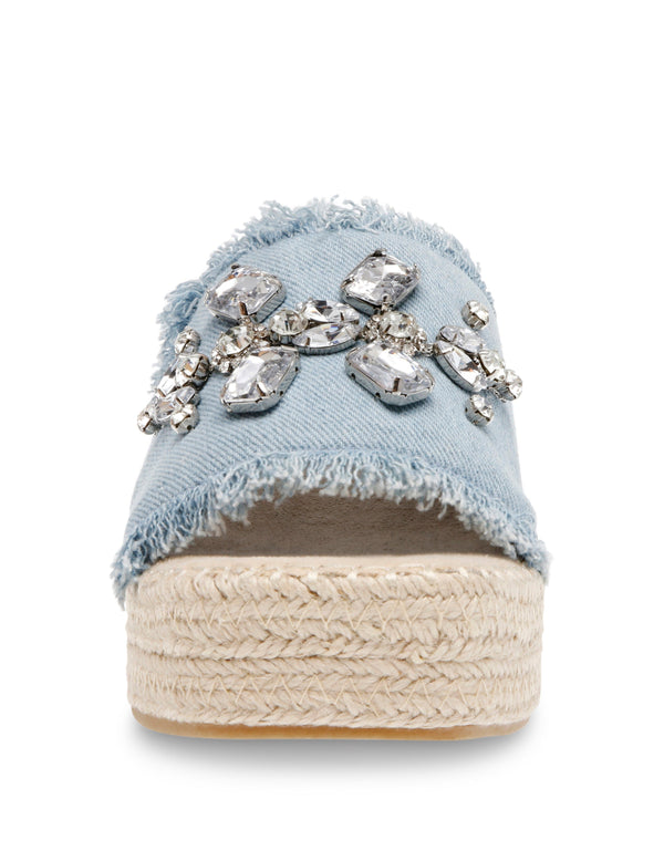 Anne Klein Crystal Platform Sandal Denim