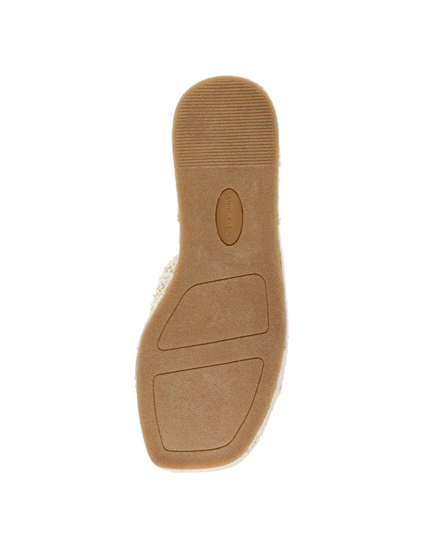 Anne Klein Crystal Platform Sandal Natural Raffia