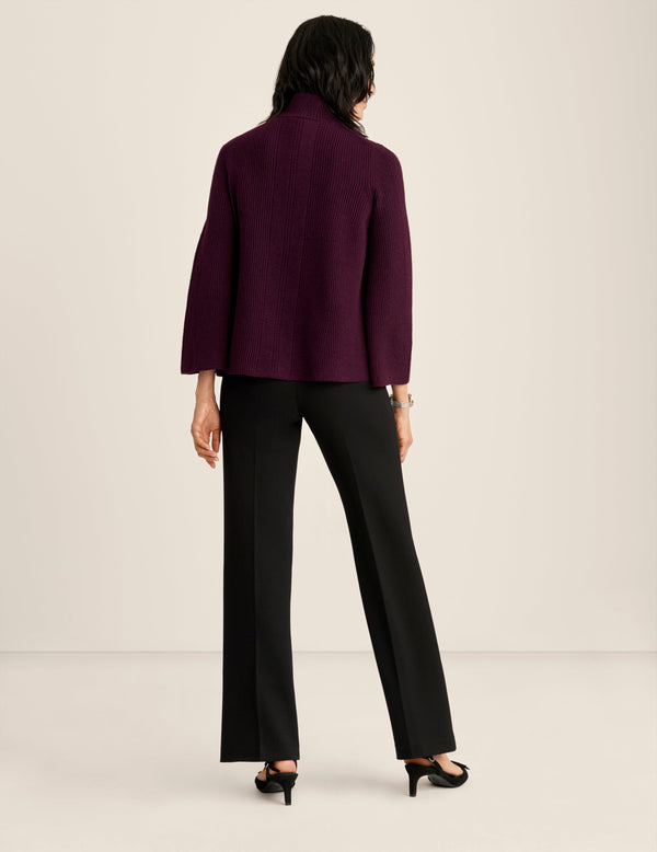 Anne Klein Directional Stitch Sweater Deep Plum