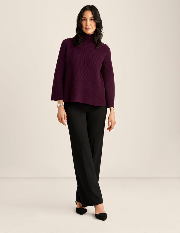 anne klein Directional Stitch Sweater Deep Plum