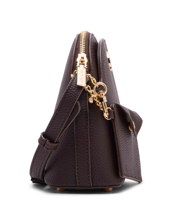 Anne Klein Anne Klein Dome Crossbody With Detachable Card Case Espresso