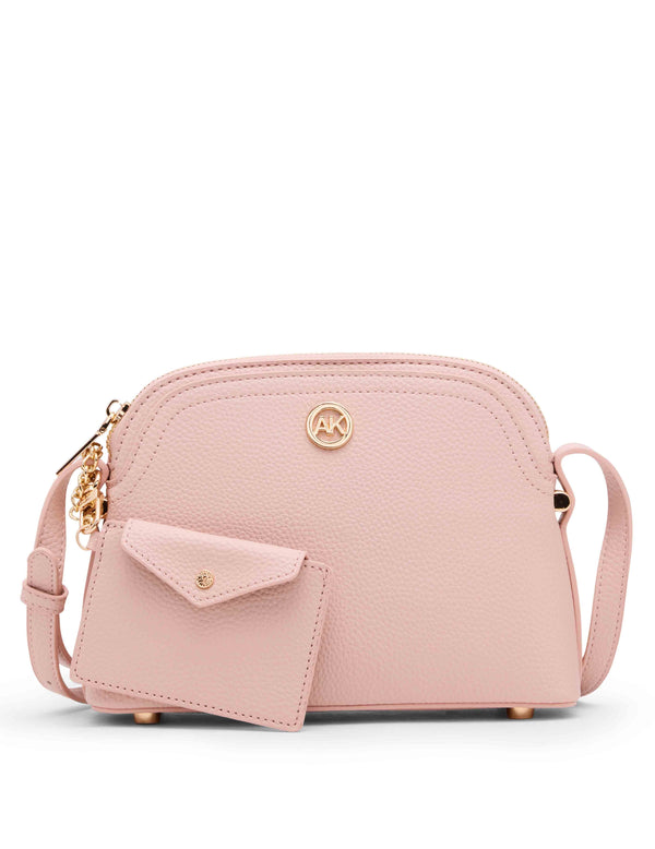 anne klein Anne Klein Dome Crossbody with Detachable Card Case Cameo Rose