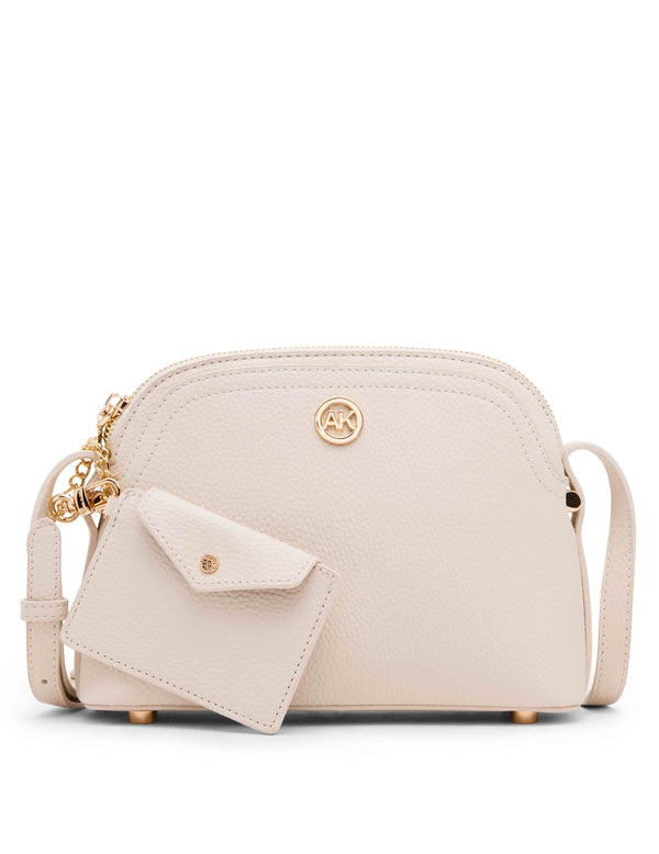 anne klein Anne Klein Dome Crossbody with Detachable Card Case Parchment