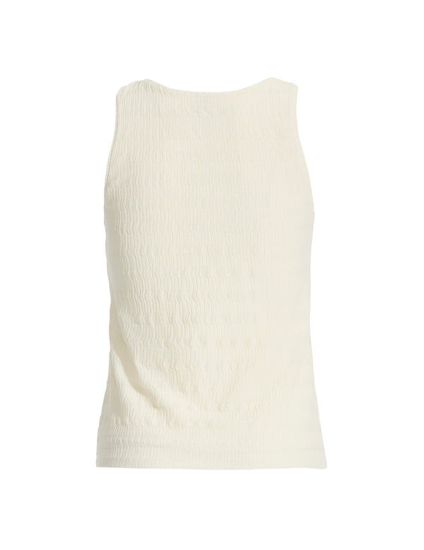 Anne Klein Double V-Neck Knit Scoop Tank Lt Dune