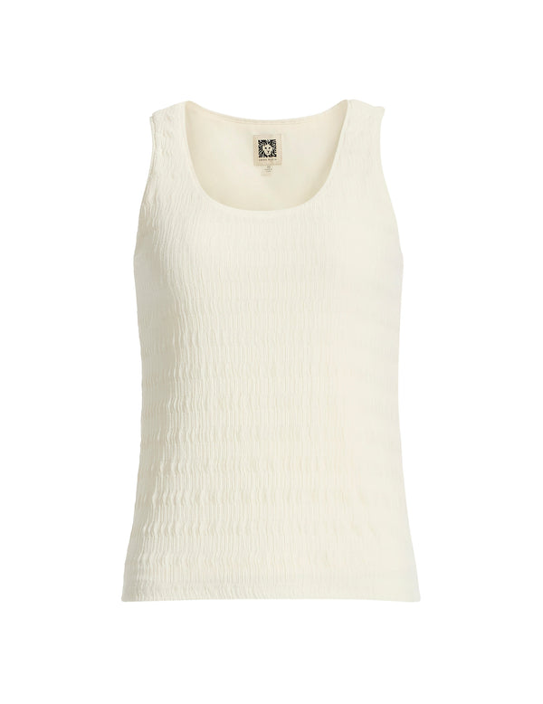 anne klein Double V-Neck Knit Scoop Tank Lt Dune