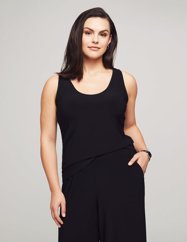 anne klein Double V Tank- Sale Anne Black