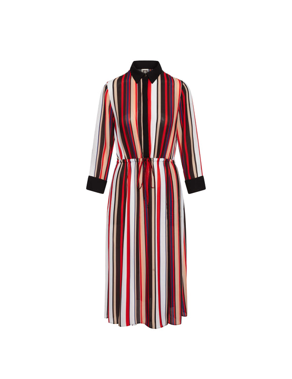 Anne Klein Drawstring Shirt Dress- Sale Poppy Combo