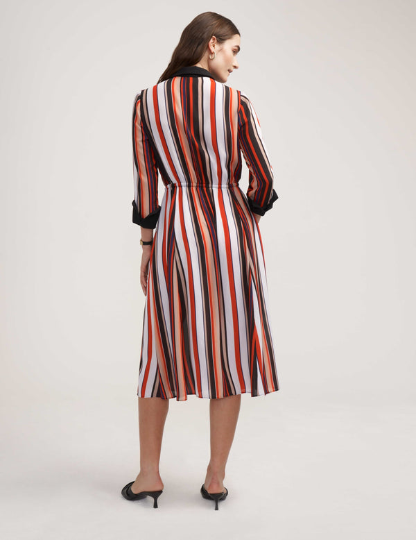 Anne Klein Drawstring Shirt Dress- Sale Poppy Combo