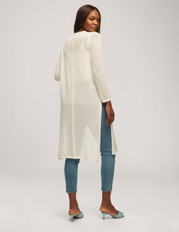 Anne Klein Duster Cardigan Bright White