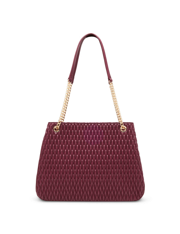 Anne Klein East West Ruched Tote With Chain Straps