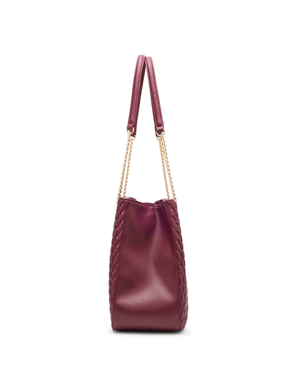 Anne Klein East West Ruched Tote With Chain Straps