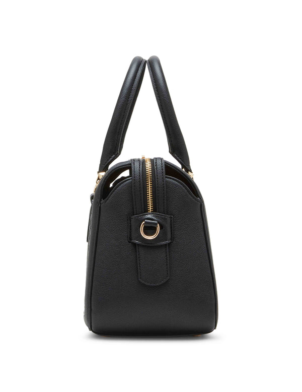 Anne Klein Embossed Ak Logo Top Zip Satchel Black
