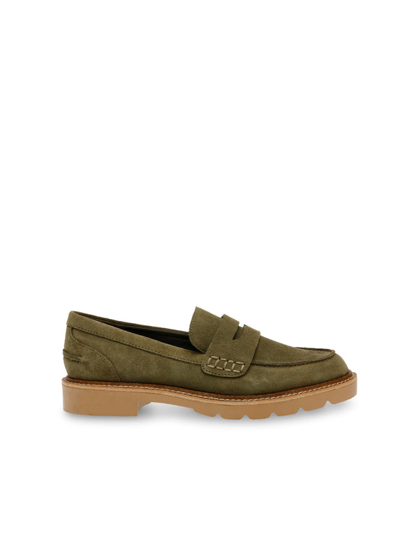 Anne Klein Emmylou Suede Loafer Olive