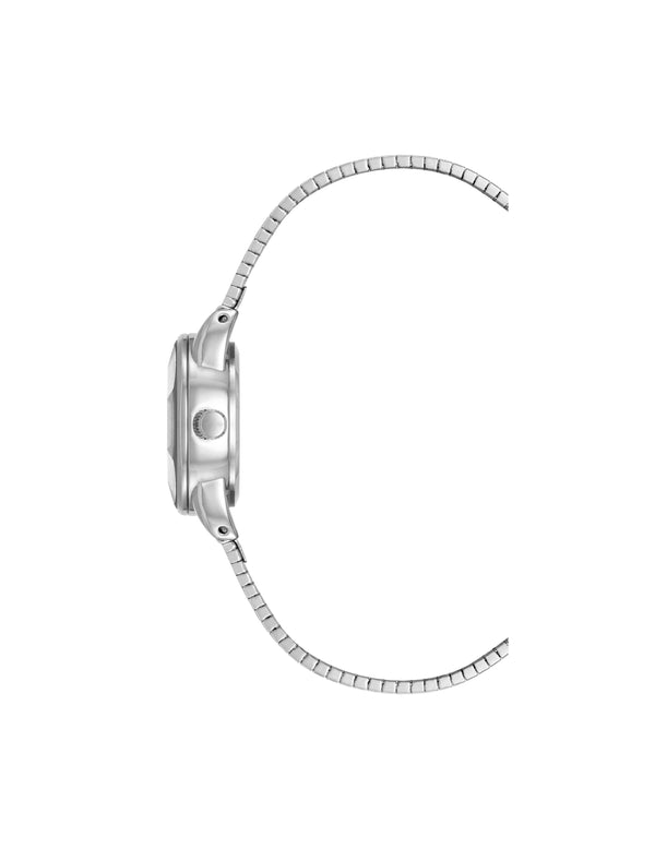 Anne Klein Faceted Crystal Lens Watch Silver-Tone