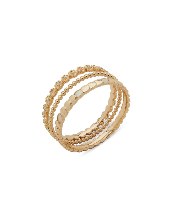 anne klein Floral Motif Bangle 3Pc Bangle Set