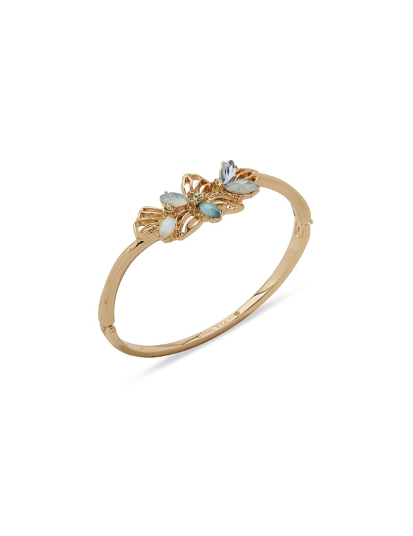 anne klein Flower Motif Open Hinge Bracelet