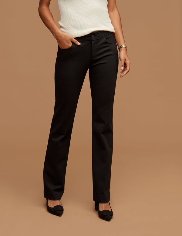 anne klein Fly Front Bootleg Pant Black
