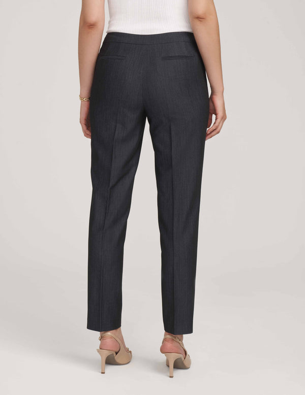 Anne Klein Fly Front Bowie Pant- Sale Navy Combo