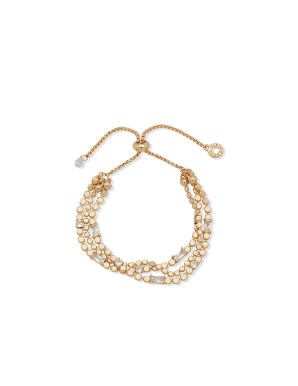 anne klein Gold Flat Chain and Slider Bracelet