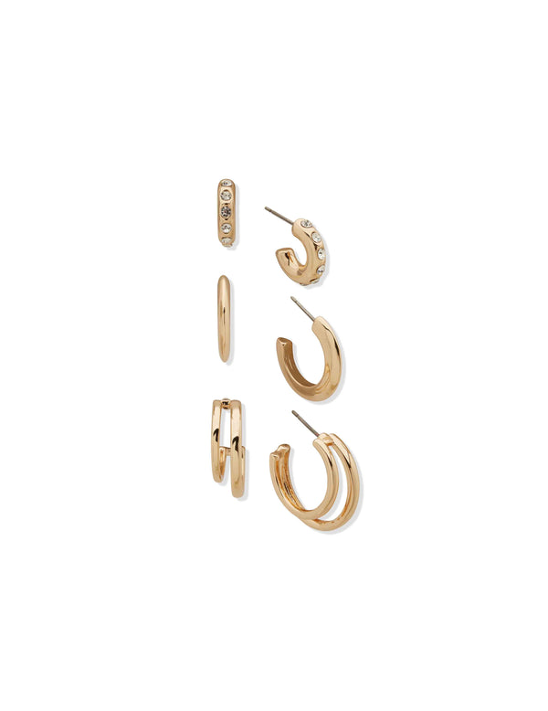 anne klein Gold Hoop Earring Set