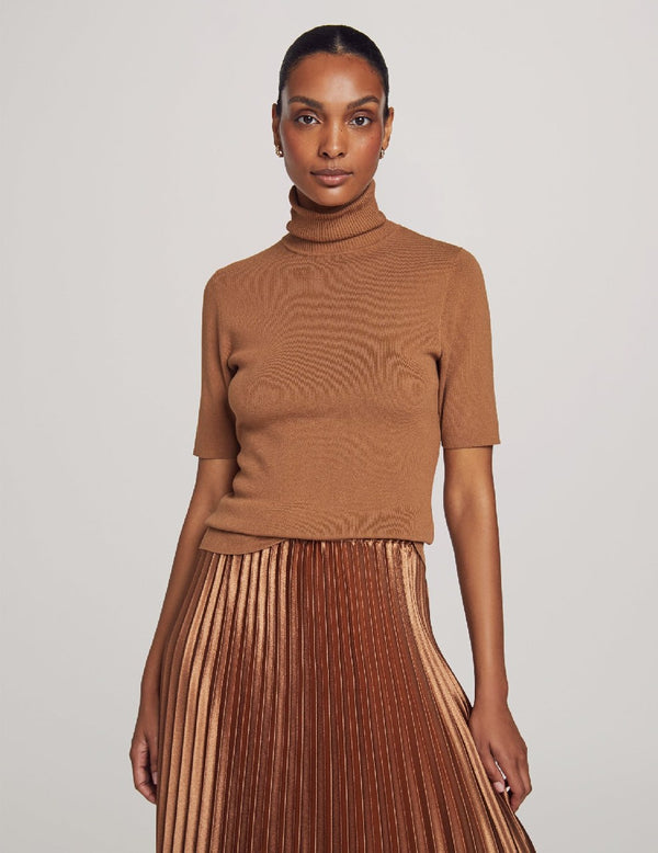 Anne Klein Half Sleeve Turtleneck- Sale Vicuna