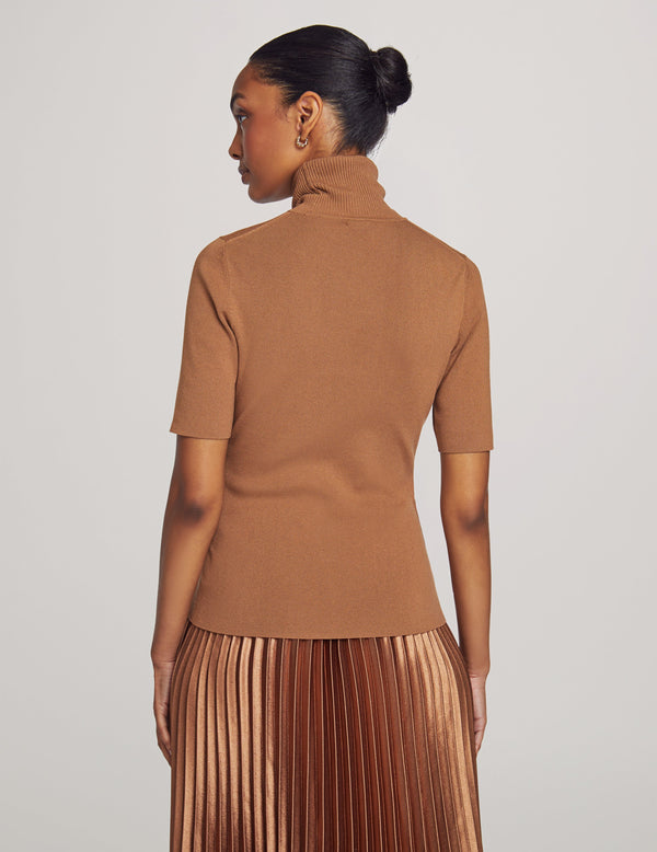 Anne Klein Half Sleeve Turtleneck- Sale Vicuna