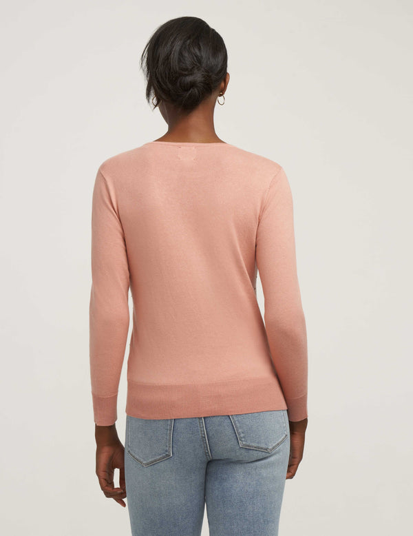 Anne Klein Heat Set Crewneck Sweater- Sale Anise