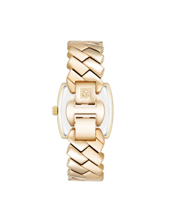 Anne Klein Herringbone Bracelet Watch Gold-Tone