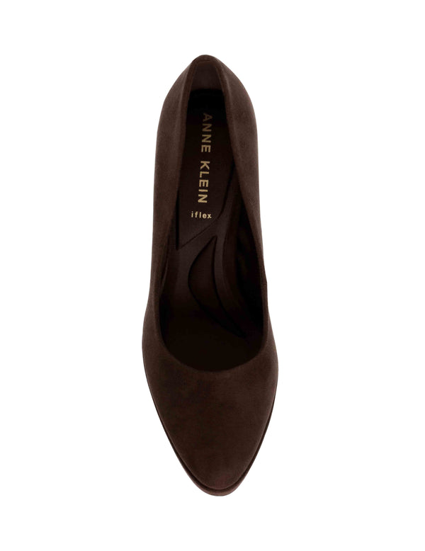 Anne Klein Jael Dress Pump Dark Brown Suede