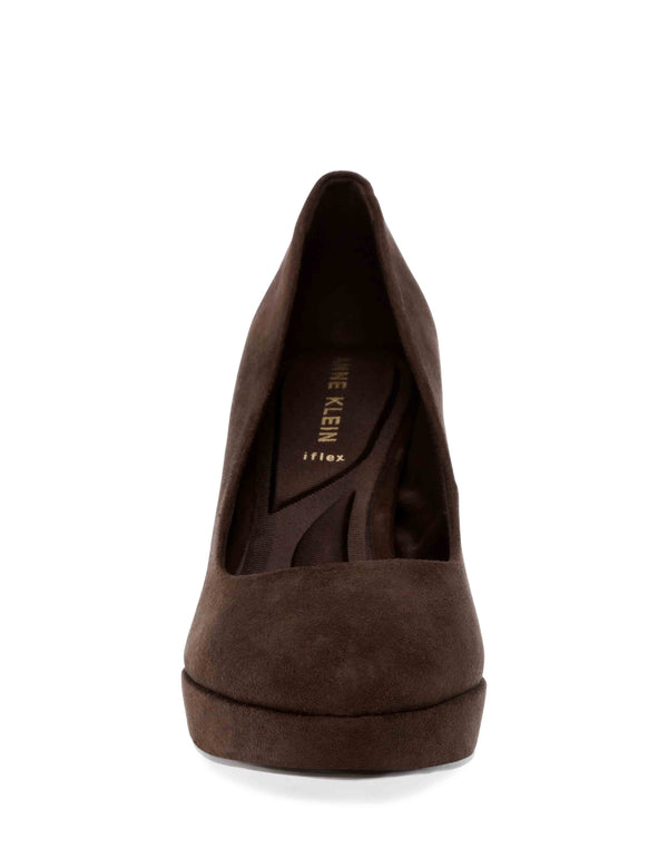 Anne Klein Jael Dress Pump Dark Brown Suede