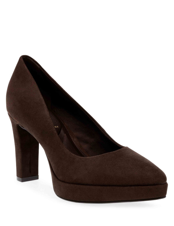 anne klein Jael Dress Pump Dark Brown Suede