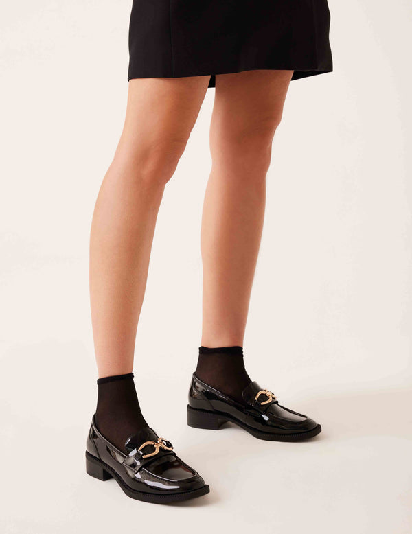 Anne Klein Korrie Loafer Black Patent-Wide Width