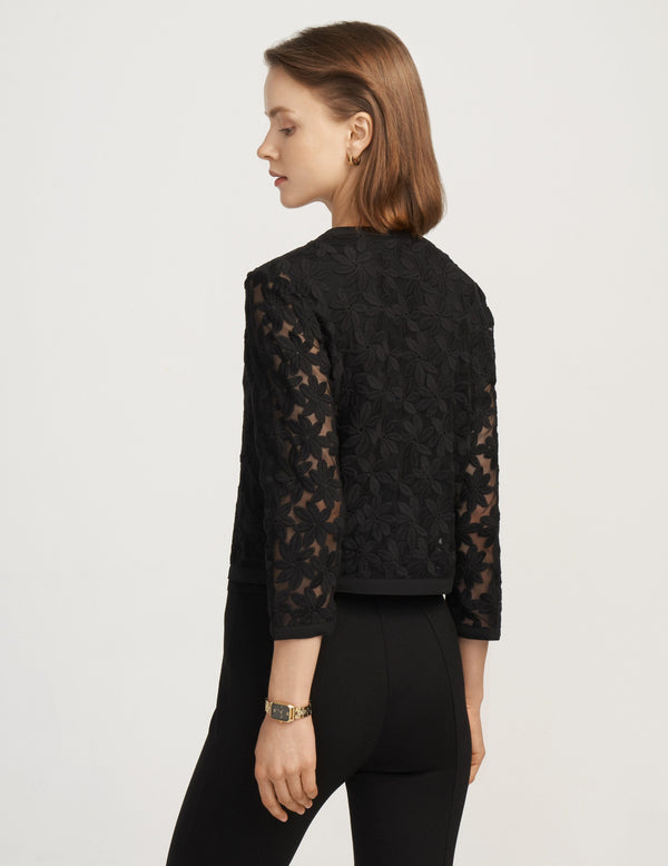 Anne Klein Lace Cardigan Jacket- Sale Anne Black