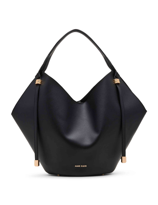 Anne Klein Large Hobo Tote With Pouch Black