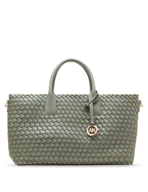 Anne Klein Large Woven Tote With Detachable Pouch