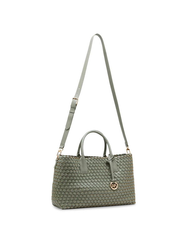 Anne Klein Large Woven Tote With Detachable Pouch