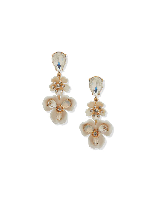 anne klein Linear Flower Earring