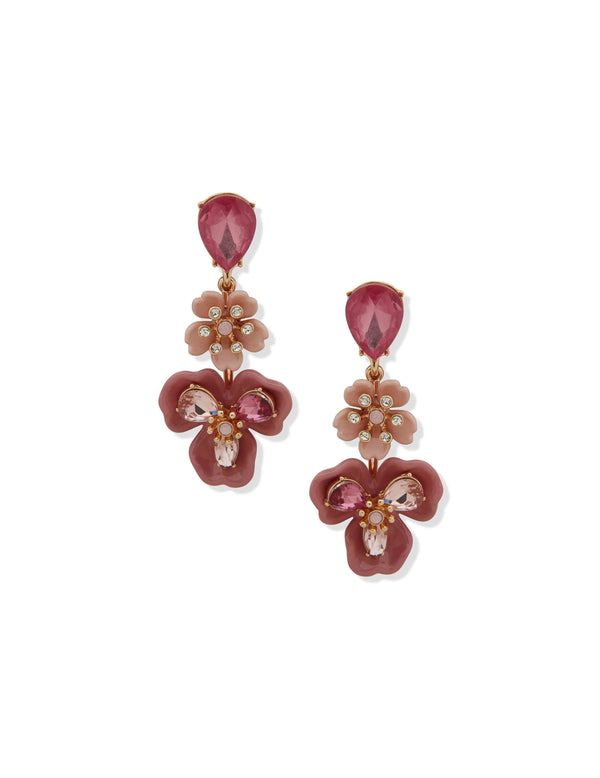 anne klein Linear Flower Earring
