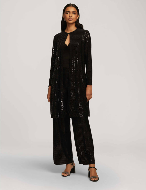 Anne Klein Linear Shine Duster- Sale Anne Black