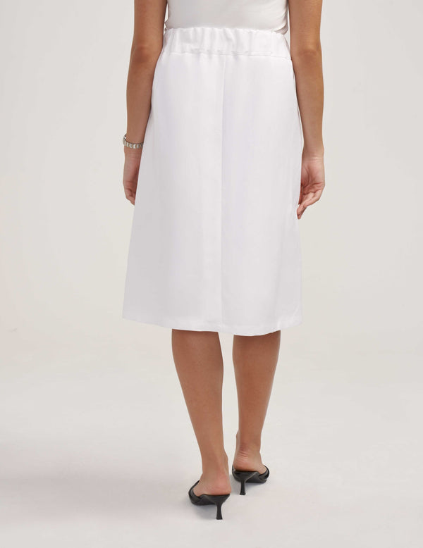 Anne Klein Linen Self Tie Skirt- Sale Bright White