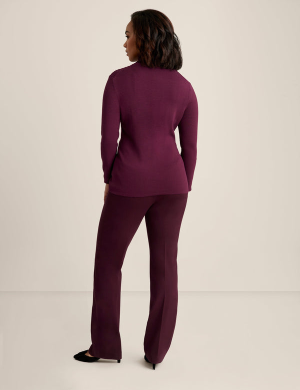 Anne Klein Long Sleeve Turtleneck Deep Plum